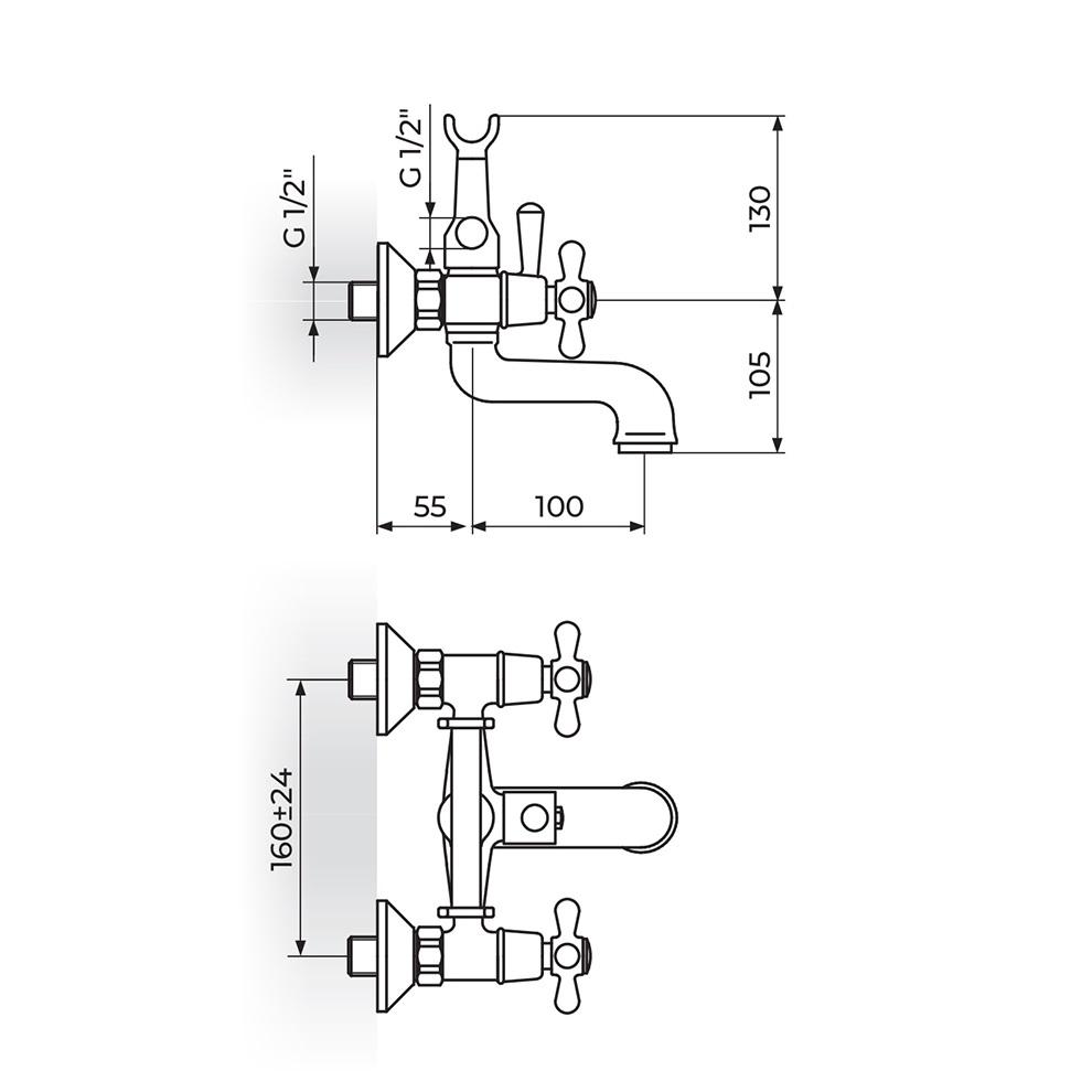 Rosan Brontee Old Gold odlivni ventil sifona klik-klak 5/4