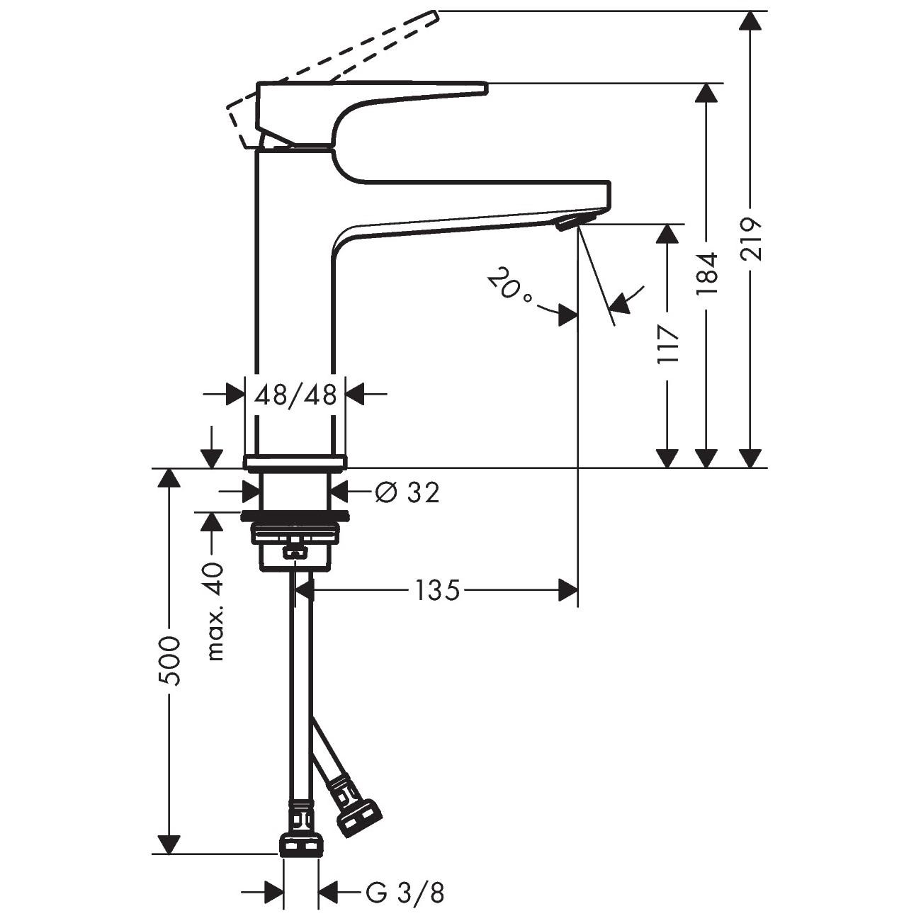 Hansgrohe Metropol 110 Chrome baterija (slavina) za umivaonik sa odlivnim ventilom sifona push-open 74507000