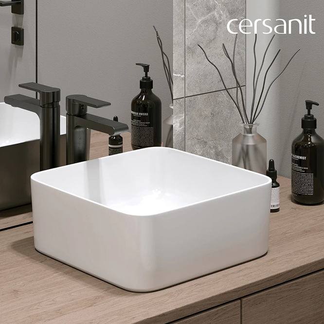 Cersanit Crea 35 White umivaonik (lavabo) 35x35x13,5 nadgradni četvrtasti K114-007