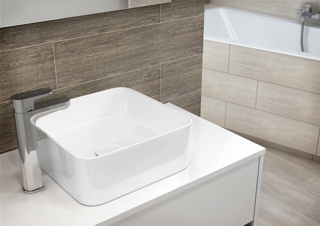 Cersanit Crea 35 White umivaonik (lavabo) 35x35x13,5 nadgradni četvrtasti K114-007