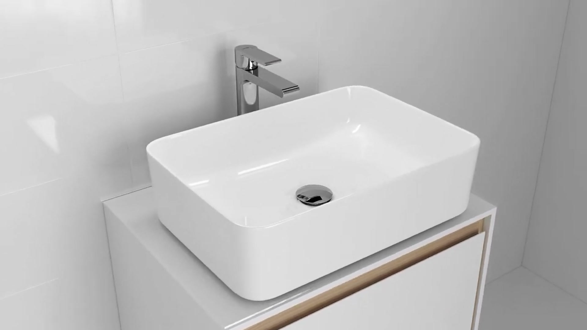 Cersanit Crea 50 White umivaonik (lavabo) 49,5x34,5x13,5 nadgradni četvrtasti K114-001