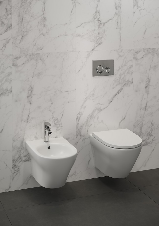 Cersanit Luna Compact White Rimless WC šolja konzolna 36,5x49,5x37 sa Slim SoftClose daskom za WC šolju sporospuštajućom od duroplasta S701-871