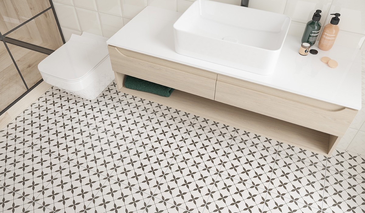 Cersanit Patchwork Clover Black Pattern OP867-002-1 29,8x29,8 8mm Satin pločica podno-zidna 1.330 58.520