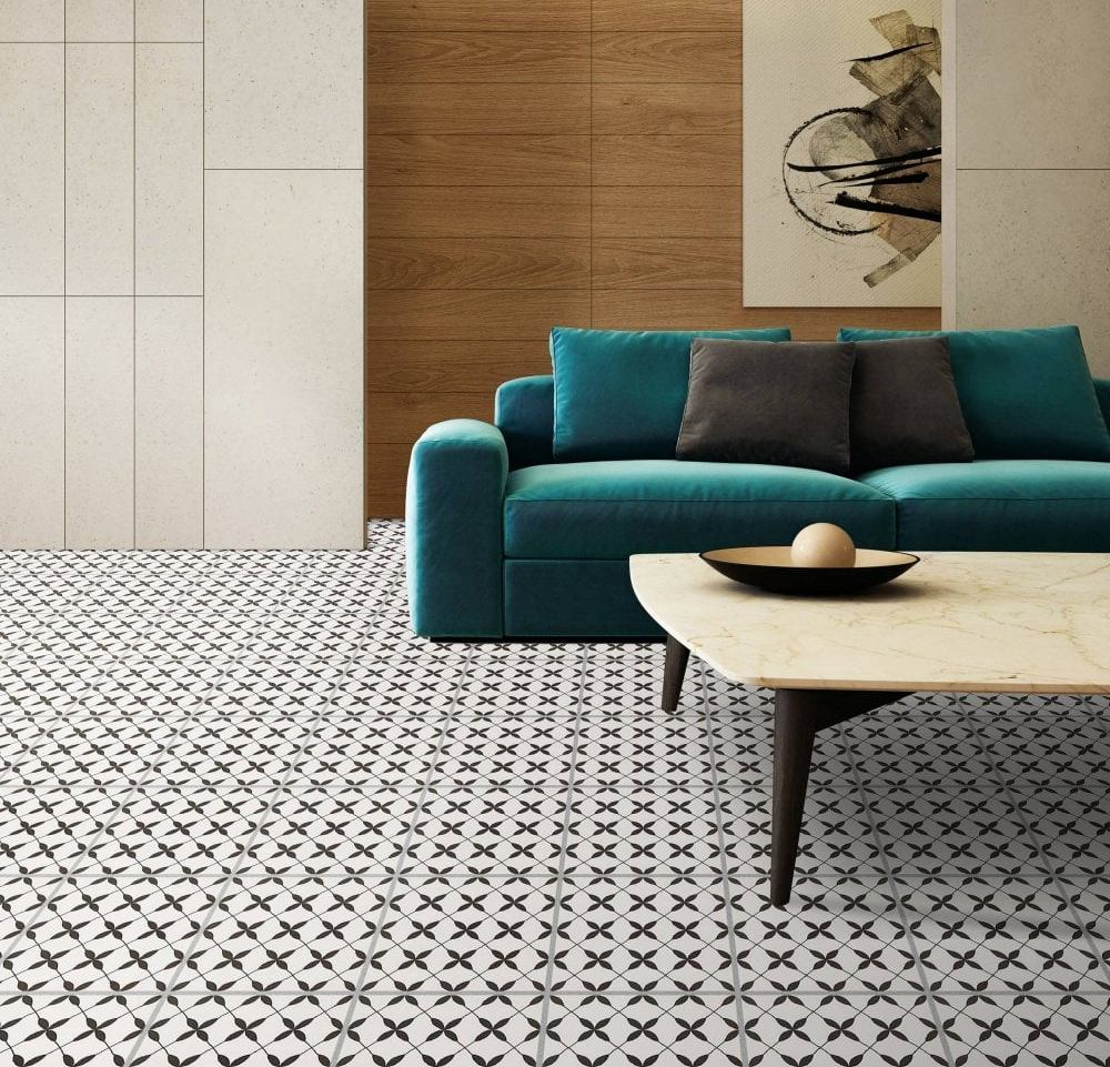 Cersanit Patchwork Clover Black Pattern OP867-002-1 29,8x29,8 8mm Satin pločica podno-zidna 1.330 58.520