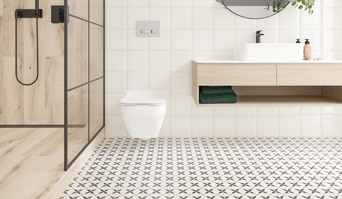 Cersanit Patchwork Clover Black Pattern OP867-002-1 29,8x29,8 8mm Satin pločica podno-zidna 1.330 58.520