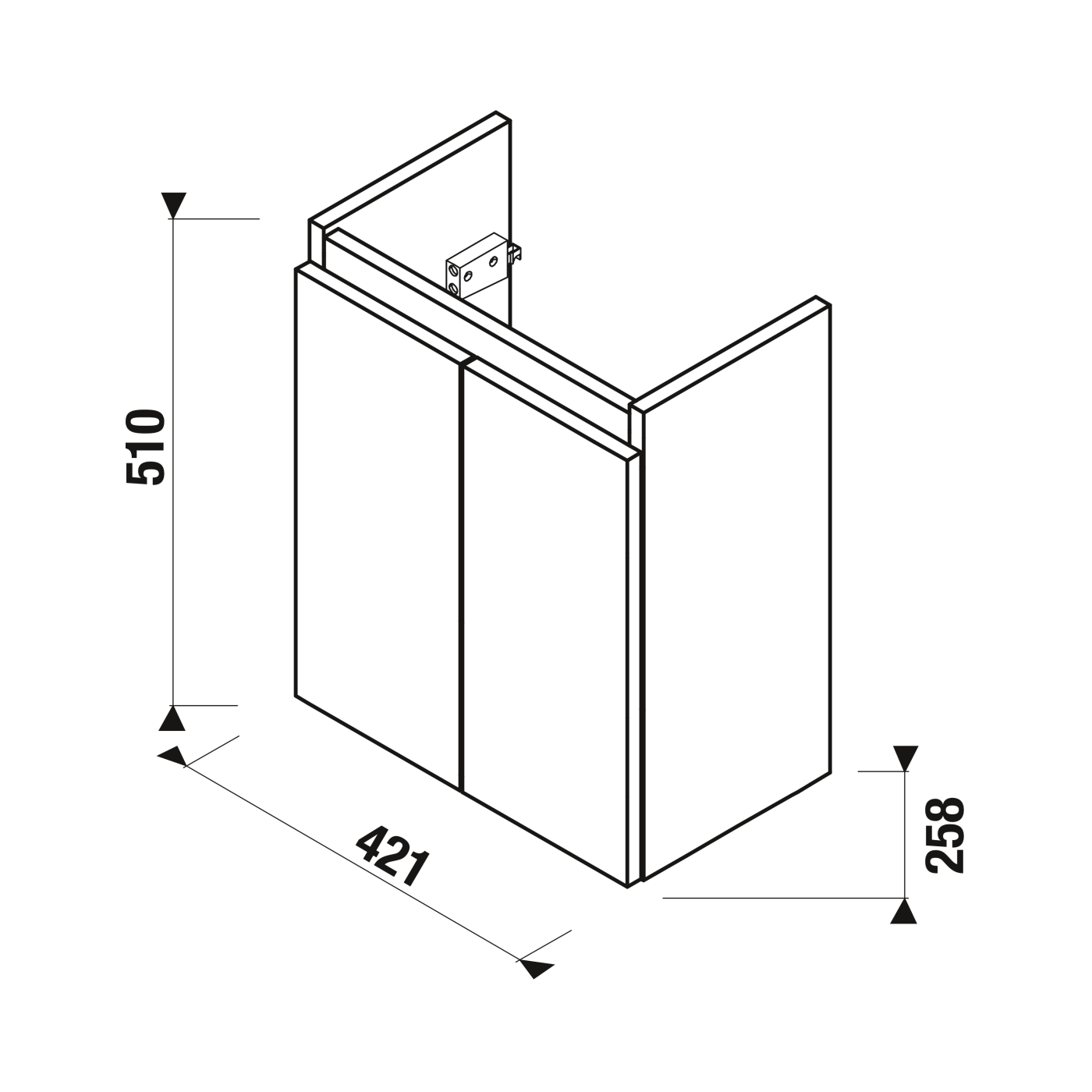 Jika Mio White ormar za umivaonik konzolni 42,1x25,8x51 4.0J71.1.200.500.1
