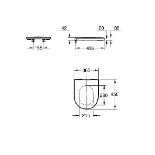 Grohe Euro Ceramic Alpine White SoftClose daska za WC šolju sporospuštajuća i lakoskidajuća sa šarkama od nerđajućeg čelika 102500SH00