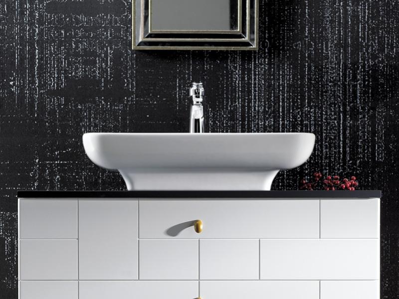 Turkuaz CeraStyle Lal White umivaonik (lavabo) 60x42 nadgradni sa rupom za bateriju i keramičkim poklopcem odvoda 72700U