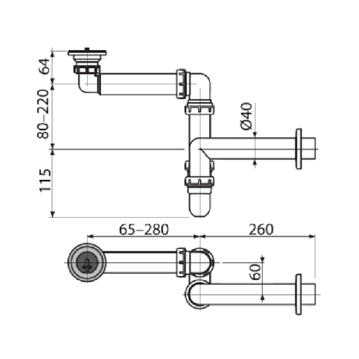Kolpa San Alexis 60 Dark Concrete ormar konzolni za nadgradni umivaonik 60x50x34,2 sa 2 fioke, Kerrock White pločom i sifonom 547170