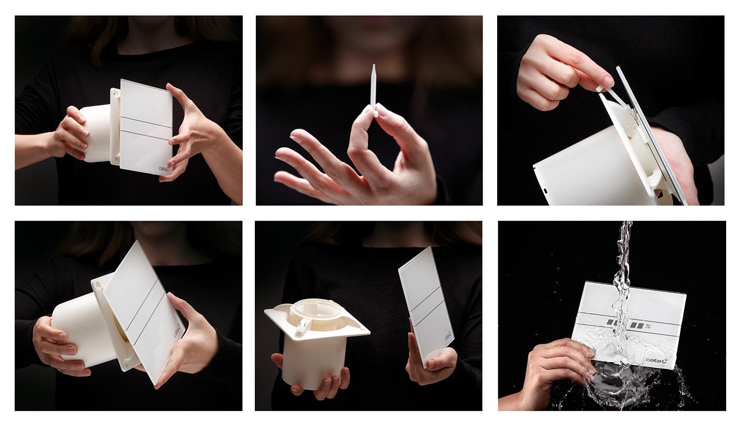 Cata E-100 GB Black kupatilski ventilator sa staklenom pločom 00900402