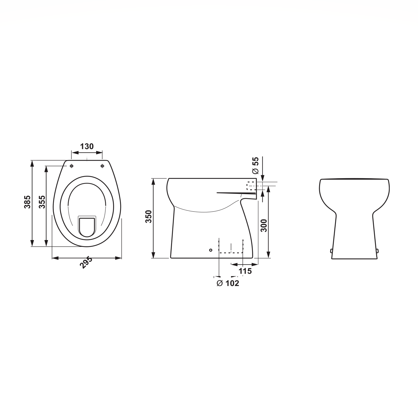 Jika Baby White WC šolja za decu podna 29,5x35,5x35 sa odvodom u pod (simplon) 8.2203.7.000.000.1