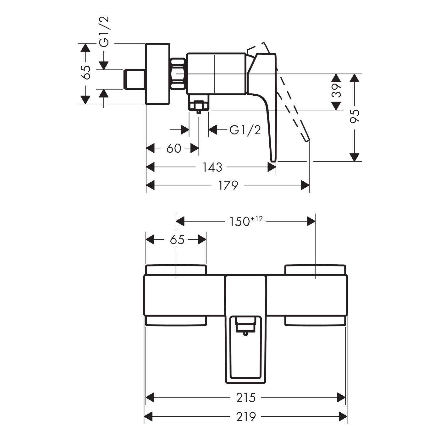 Hansgrohe Metropol Chrome baterija (slavina) za ručni tuš 74560000