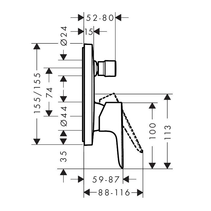 Hansgrohe Talis E Polished Gold Optic mešač sa prebacivačem sa 2 funkcije 71745990