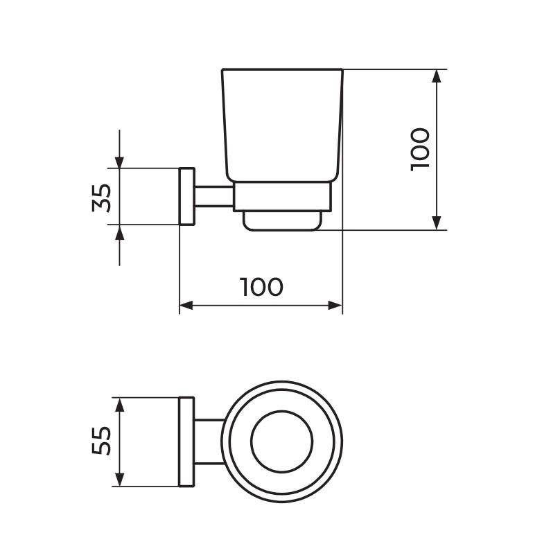 Rosan Mistique Chrome držač čaše sa staklenom čašom konzolni JM906