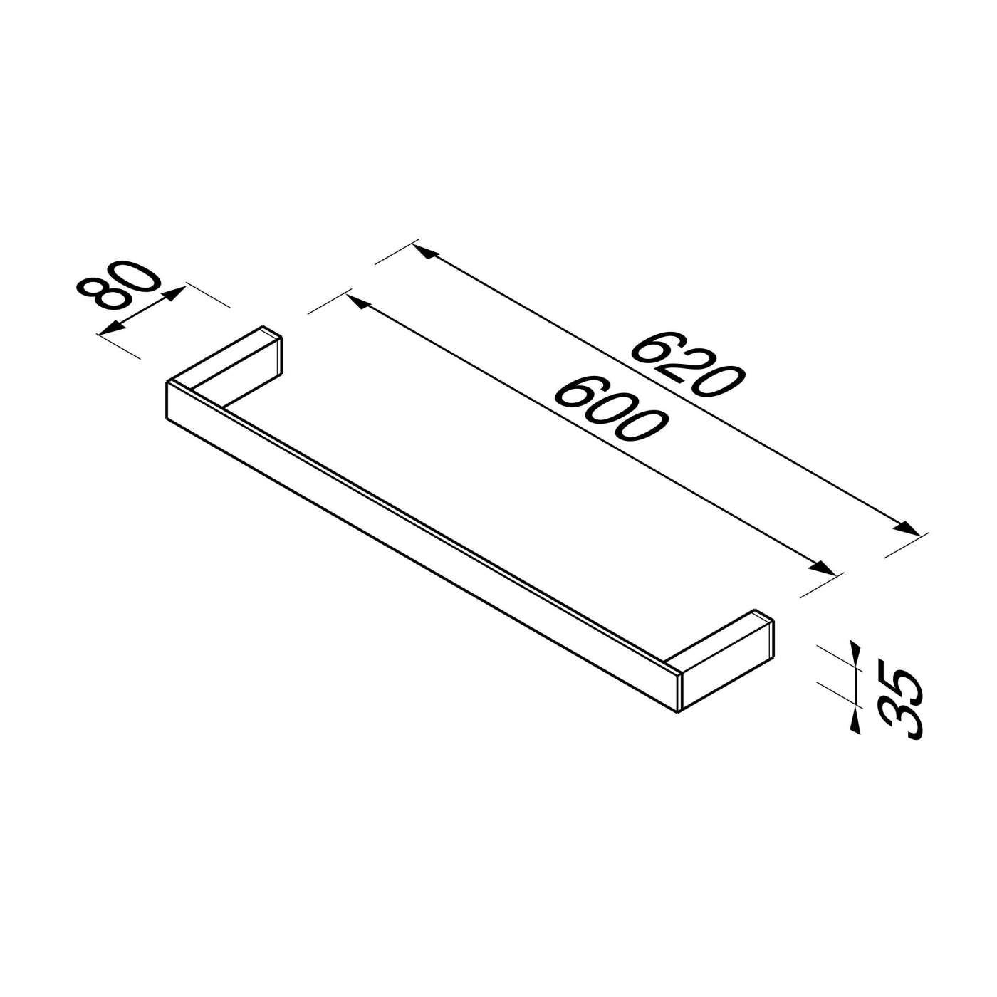 Geesa Modern Art 600 Chrome držač peškira 913507-02-60