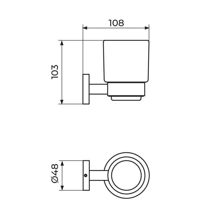 Rosan Zerro Chrome držač čaše sa staklenom čašom konzolni JZ906