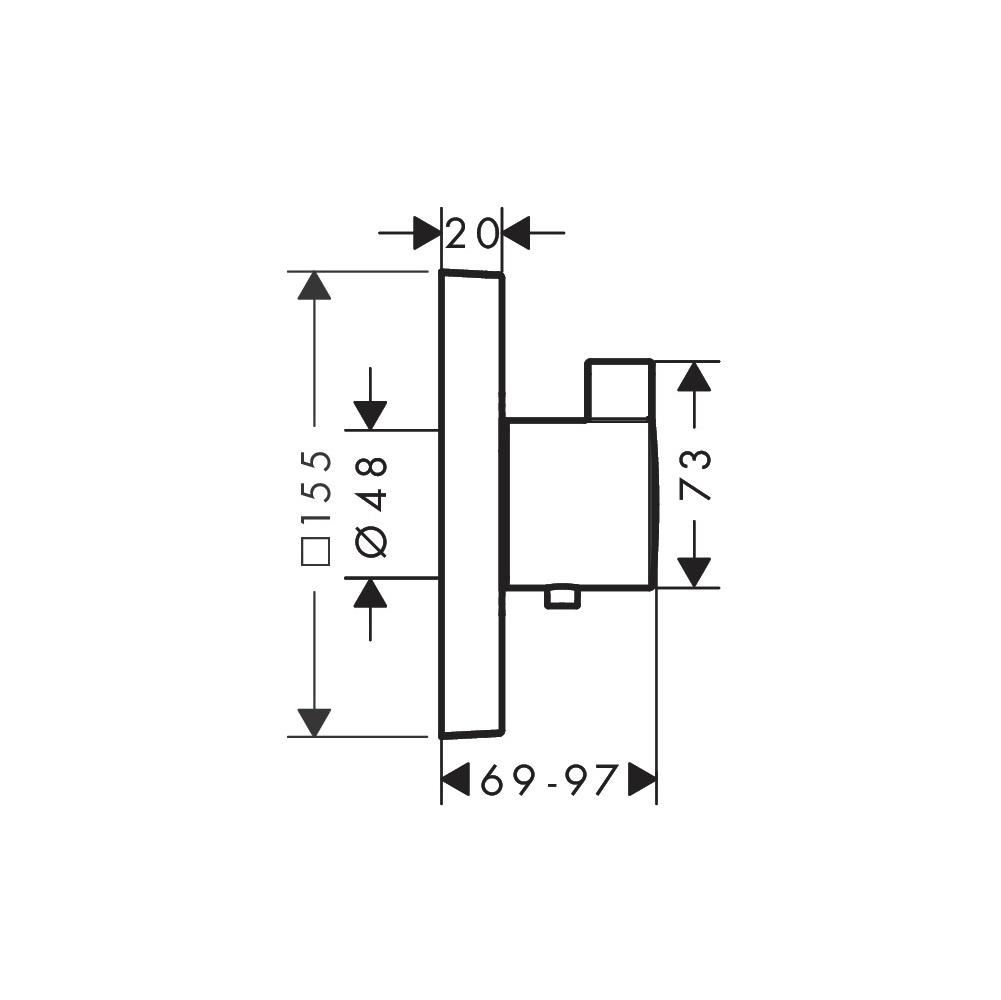 Hansgrohe ShowerSelect Chrome mešač termostatski četvrtasti 15760000