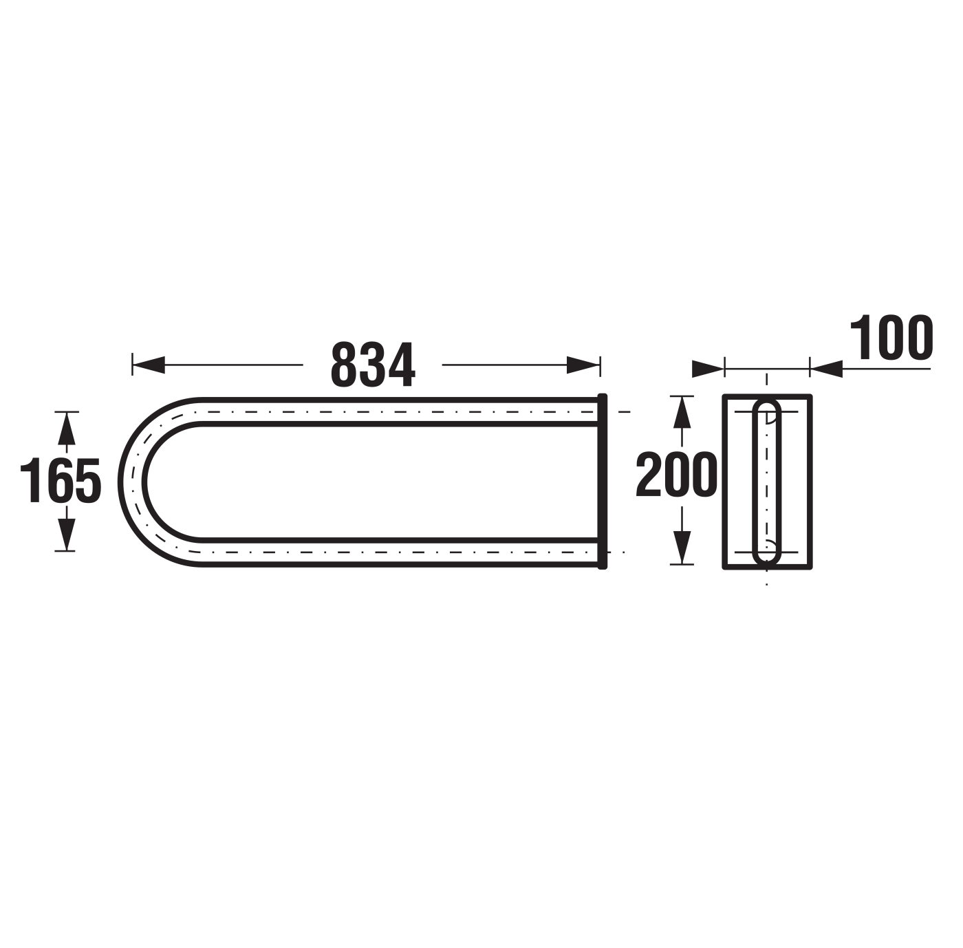 Jika Universum White rukohvat za osobe sa invaliditetom fiksni od nerđajućeg čelika 3.8972.4.003.000.1
