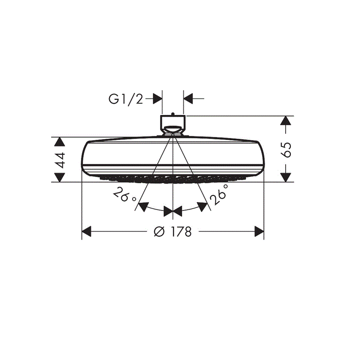 Hansgrohe Crometta 180 Chrome nadglavni tuš 1 mlaz 26577000