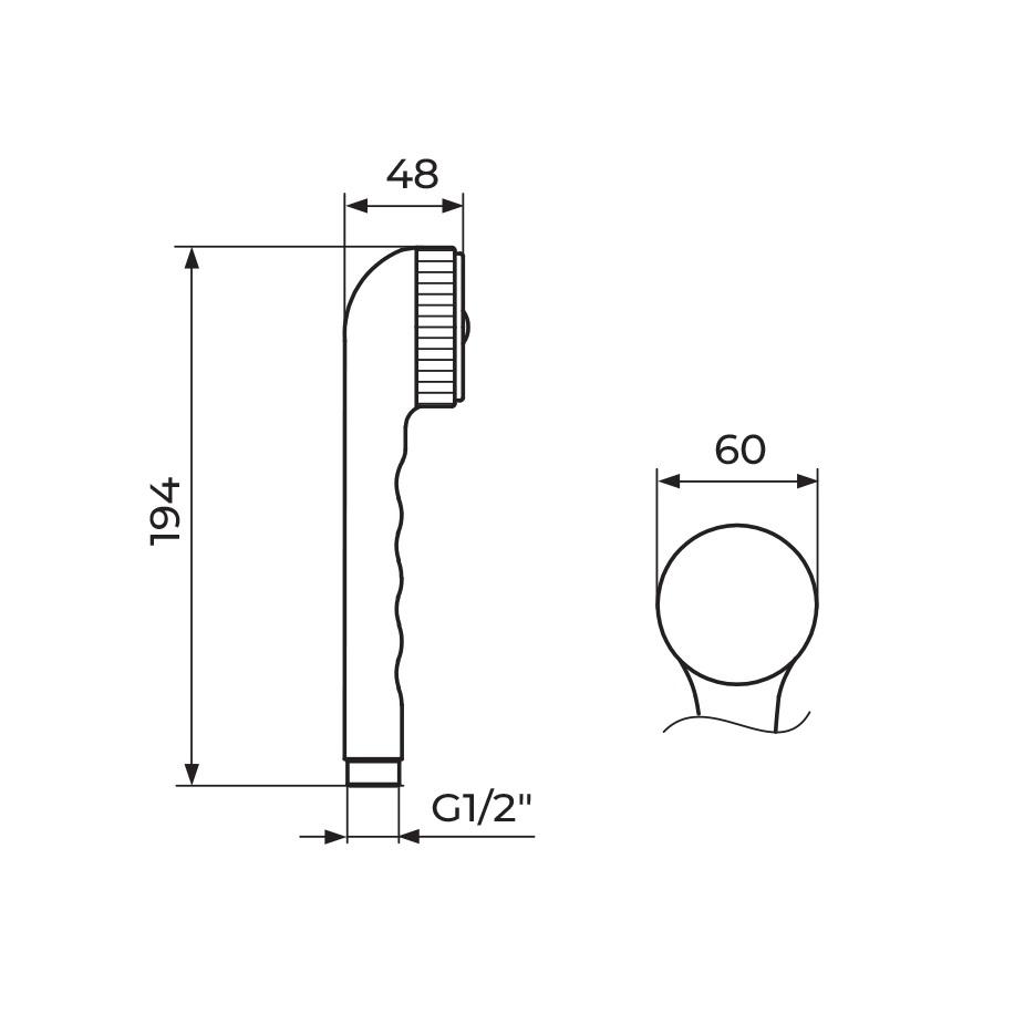Rosan Ekonomik Chrome ručni tuš PTREC1