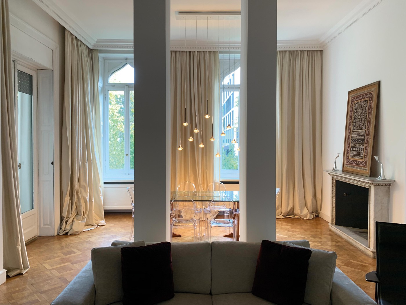 Axolight Fairy 1 Amber/White + Chrome 2700K 12x5,9W 8604lm 220-240V AC 100x100x250 12xLED lampa visilica dimabilna SPFAIR12AMCRLED