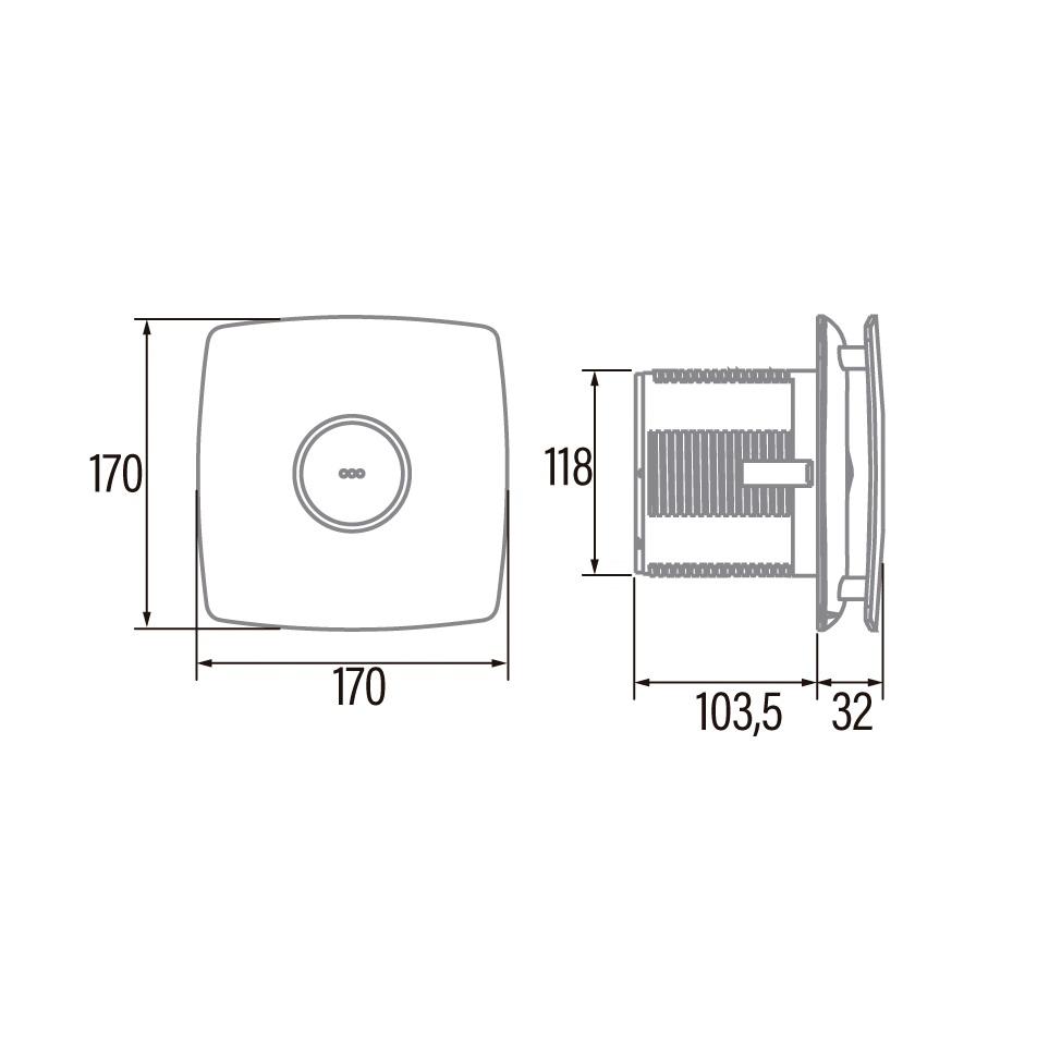 Cata X-Mart 12 Standard Inox kupatilski ventilator 01050000 -A