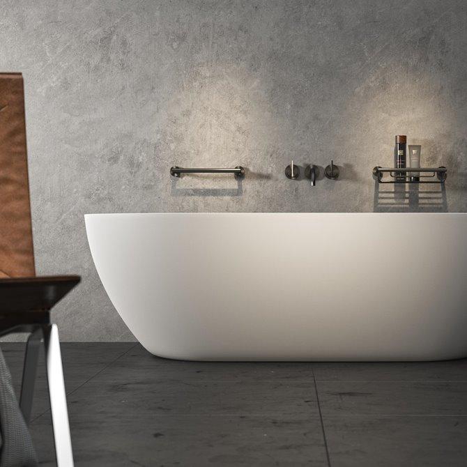 Geesa Nemox Brushed Metal Black držač peškira 916506-09