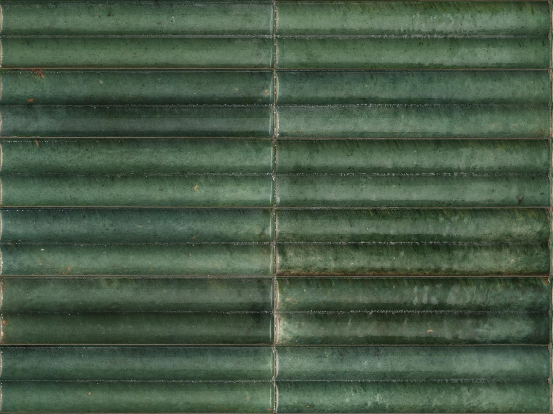 Marazzi Lume Green Struttura 3D Swing MP92 6x24 14mm Lux pločica zidna sjajna talasasta 0.720 43.200