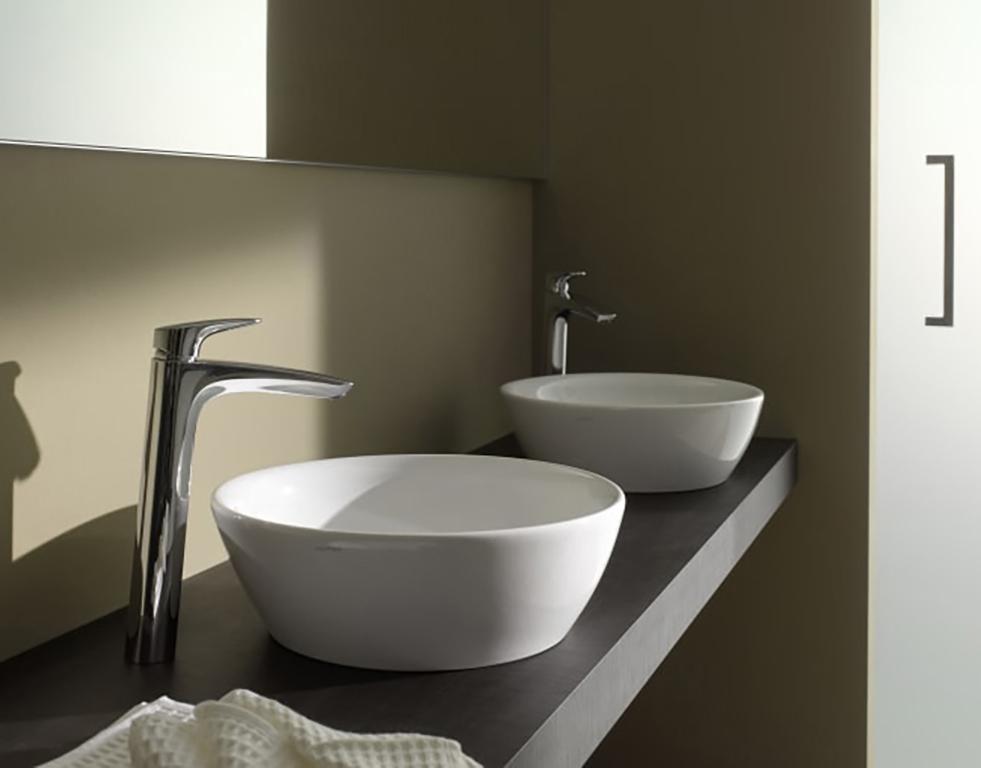 Laufen Pro umivaonik (lavabo) 42x42x16,5 nadgradni sa prelivom okrugli 8.1296.2.000.109.1