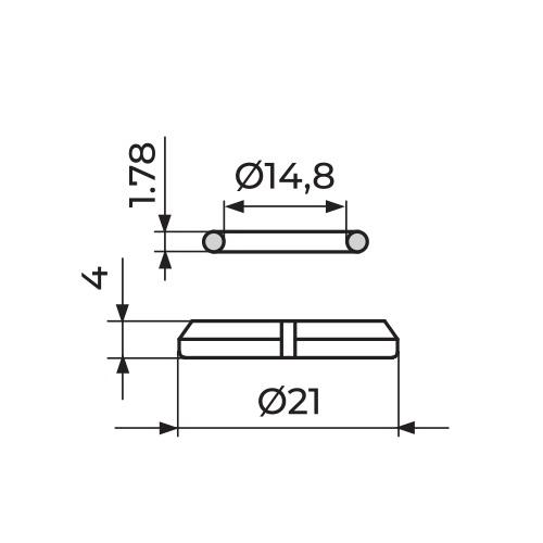 Rosan zaptivač O-ring i prsten za izlive 18mm PZO18