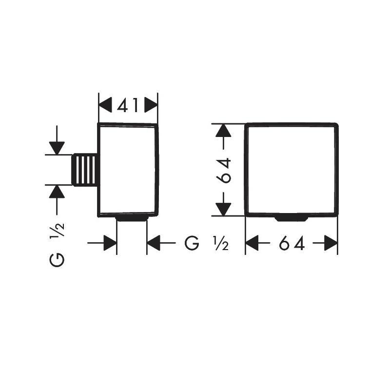 Hansgrohe FixFit Square Matt White priključak za crevo ručnog tuša sa nepovratnim ventilom 26455700