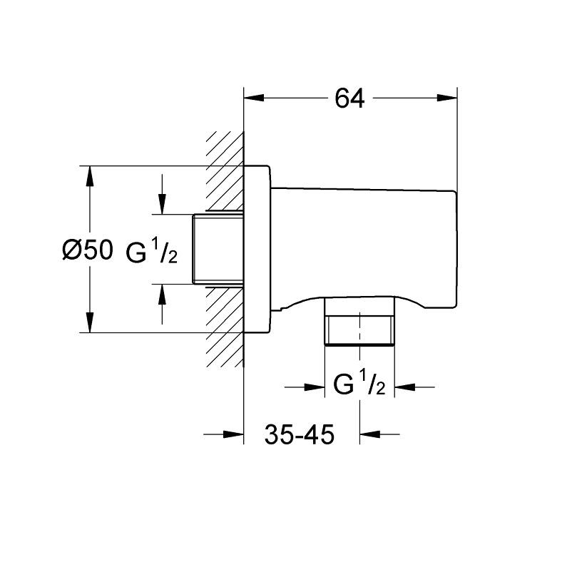 Grohe Rainshower Cool Sunrise priključak za crevo ručnog tuša 27057GL0