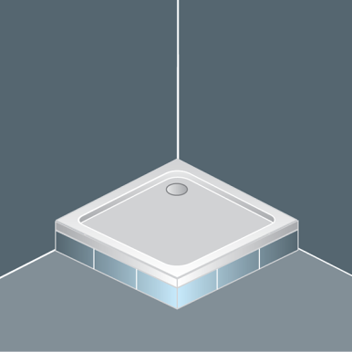 Kolpa San Evelin Tray Q White 80x120x5 tuš kada četvrtasta ugradna od sanitarnog akrila sa odlivom Ø90mm 593320
