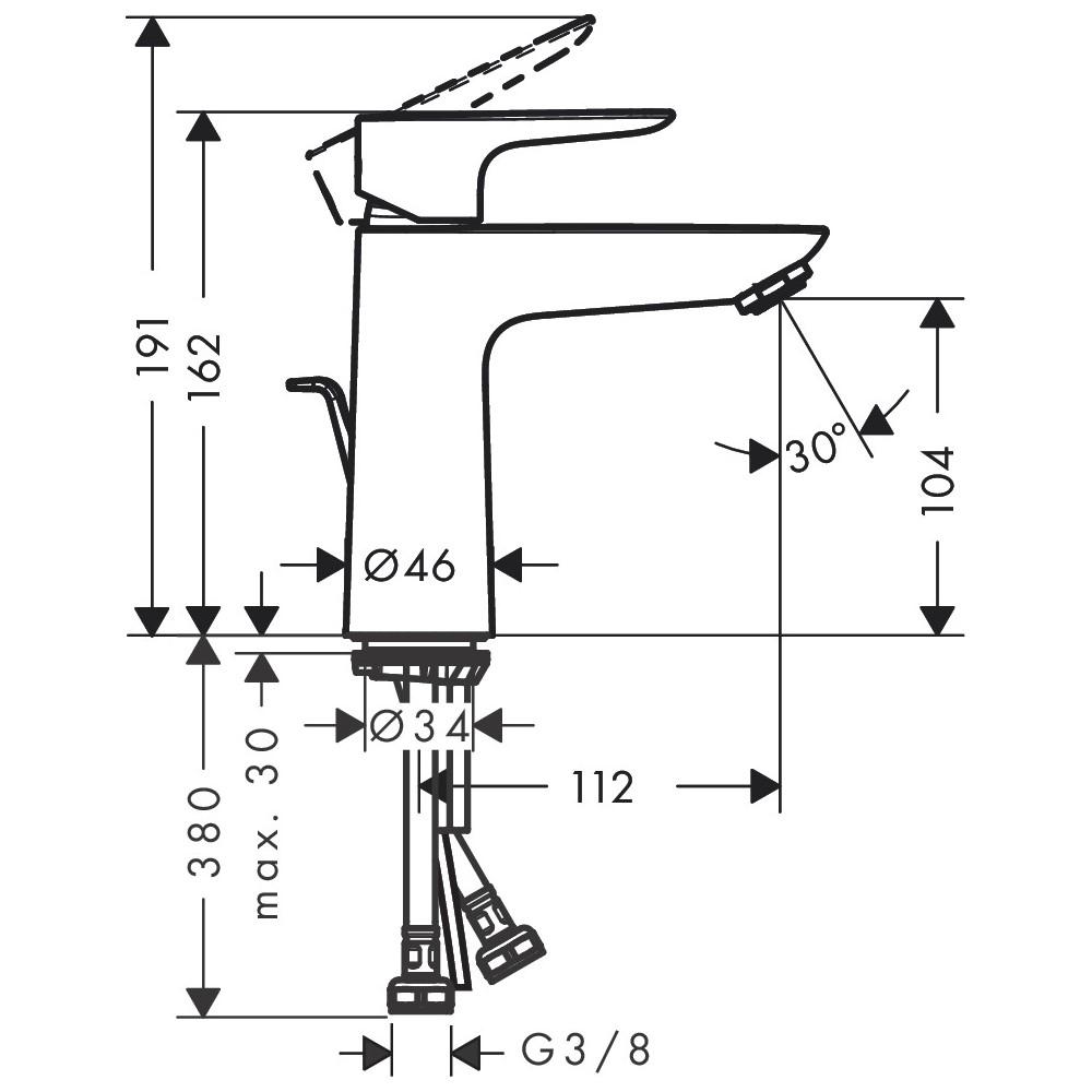 Hansgrohe Talis E 110 Chrome baterija (slavina) za umivaonik sa odlivnim ventilom sifona pop-up 71710000
