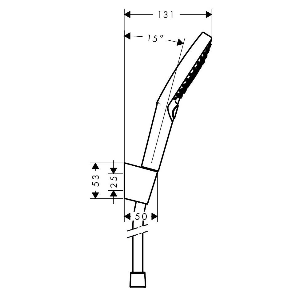 Hansgrohe Raindance Select S 120 White/Chrome tuš set: ručni tuš sa 3 mlaza, Isiflex'B 1600 crevo za tuš i držač 26721400