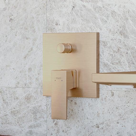 Hansgrohe Metropol Polished Gold Optic mešač sa prebacivačem sa četvrtasti sa 2 funkcije 32545990