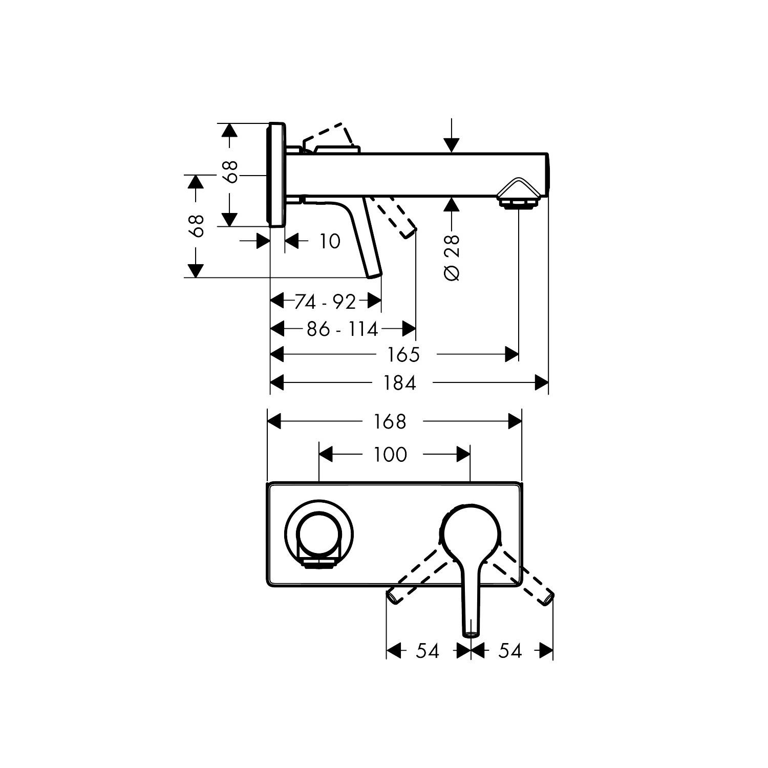 Hansgrohe Talis S 165 Chrome uzidna baterija (slavina) za umivaonik sa odlivnim ventilom sifona nezatvorivim 72110000