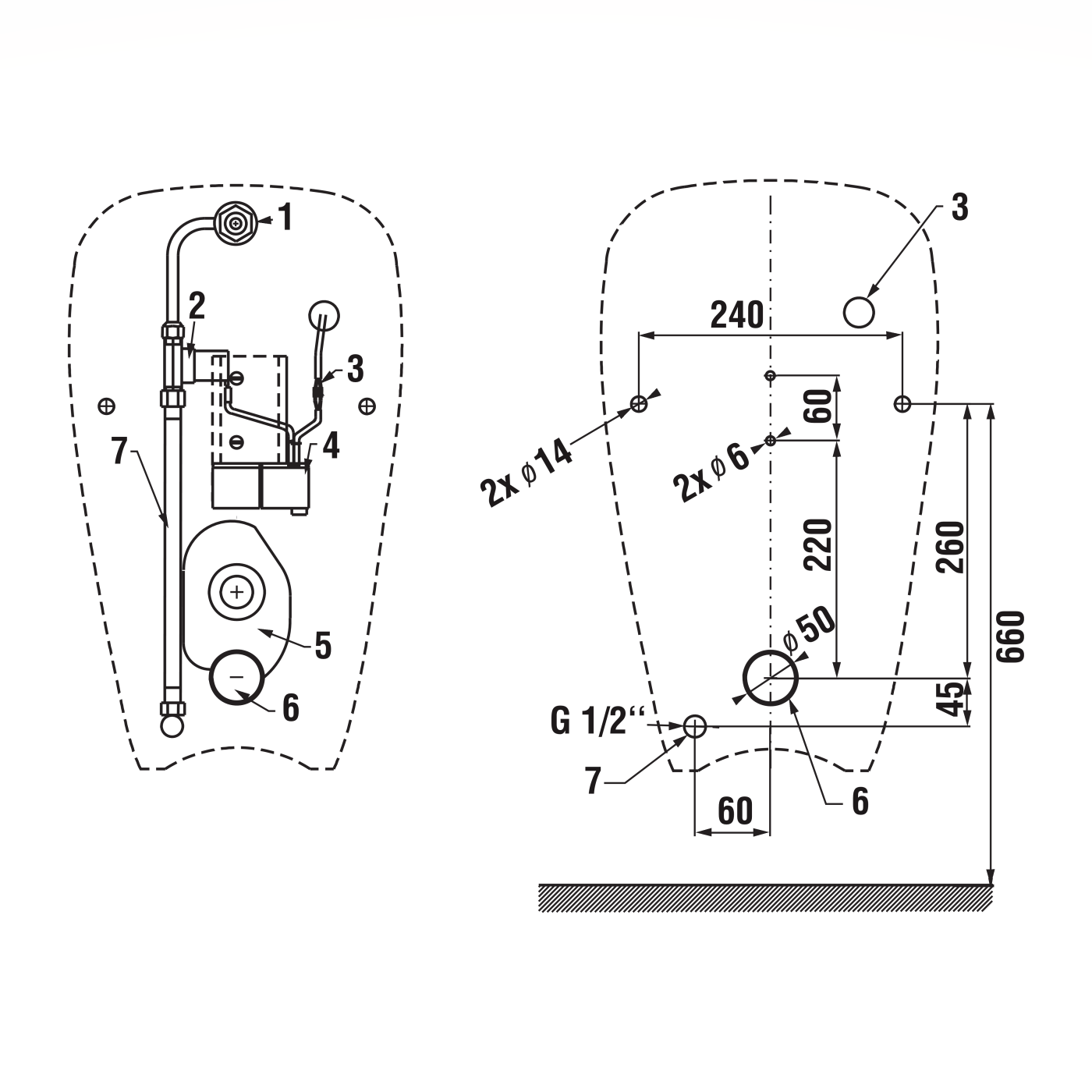 Jika Golem Antivandal White pisoar sa integrisanim senzorskim mehanizmom za ispiranje 30,5x53,5x34 za mrežno napajanje sa skrivenim dovodom, skrivenim odvodom i vidljivim kačenjem 8.4307.0.000.483.1