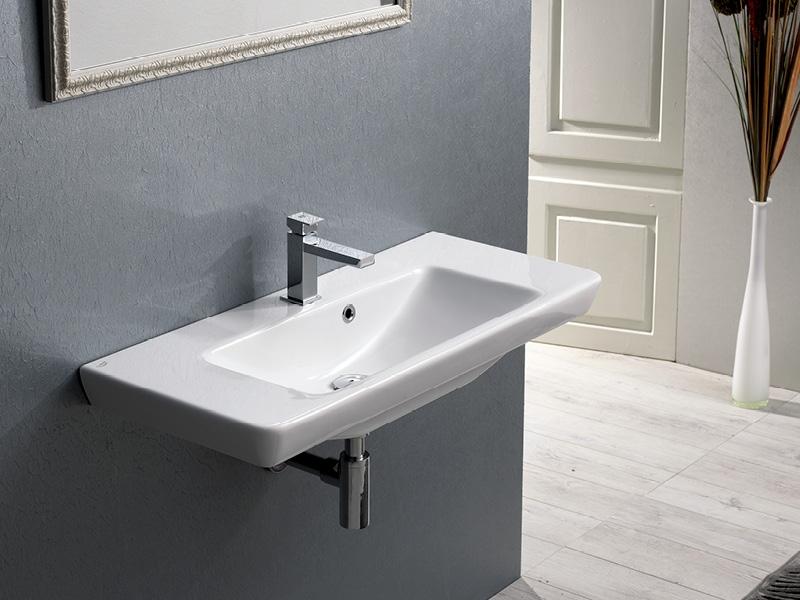 Turkuaz CeraStyle Porto White umivaonik (lavabo) 85,5x38x7 konzolni sa rupom za bateriju i prelivom 68200U