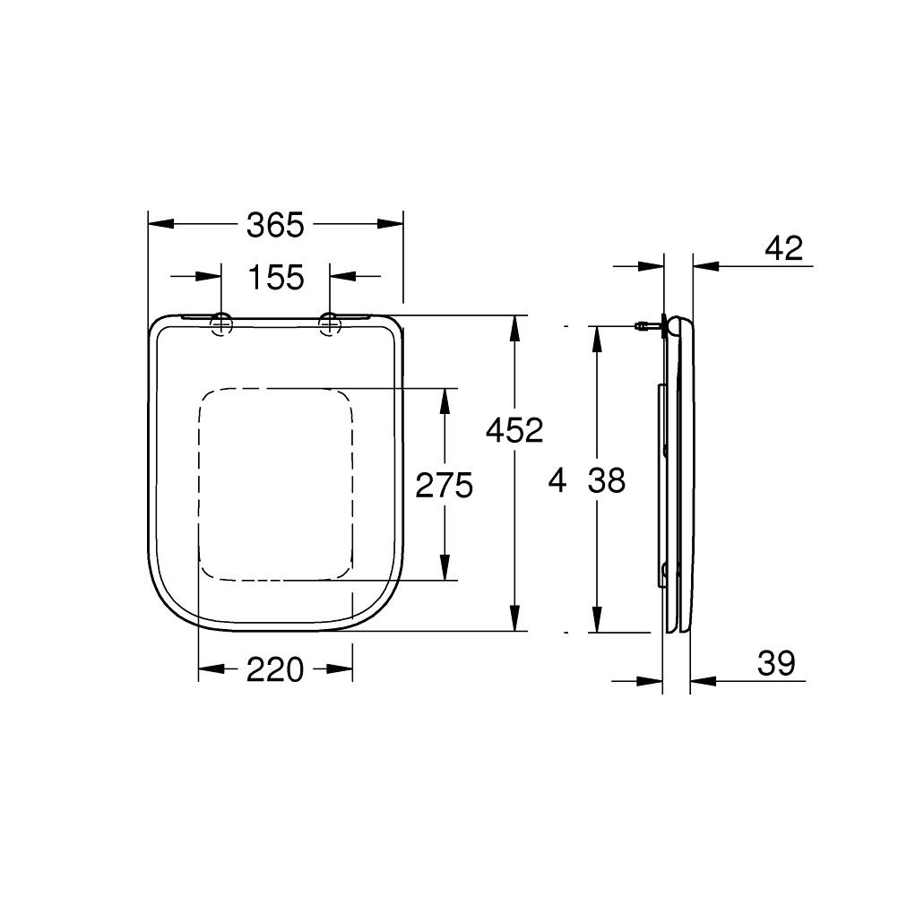 Grohe Bauedge Ceramic White daska za WC šolju sa šarkama od nerđajućeg čelika 39813000