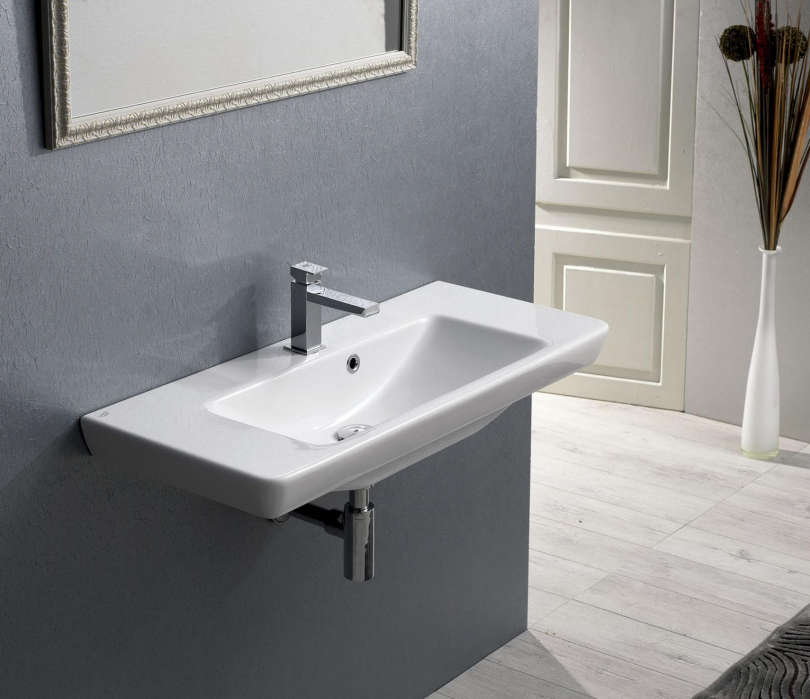 Turkuaz CeraStyle Porto White umivaonik (lavabo) 55,5x38x7 konzolni sa rupom za bateriju i prelivom 68000U
