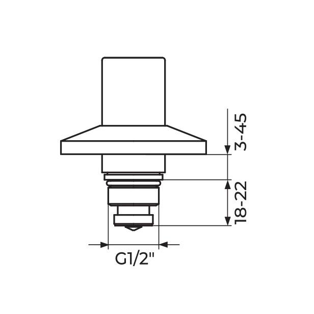 Rosan Chrome gornji deo uzidnog ventila 1/2