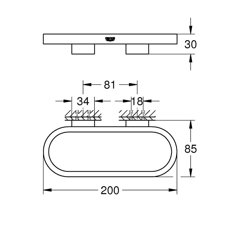 Grohe Selection Cool Sunrise univerzalni konzolni držač peškira / tacne za sapun / posude (korpe) za tuš 41035GL0