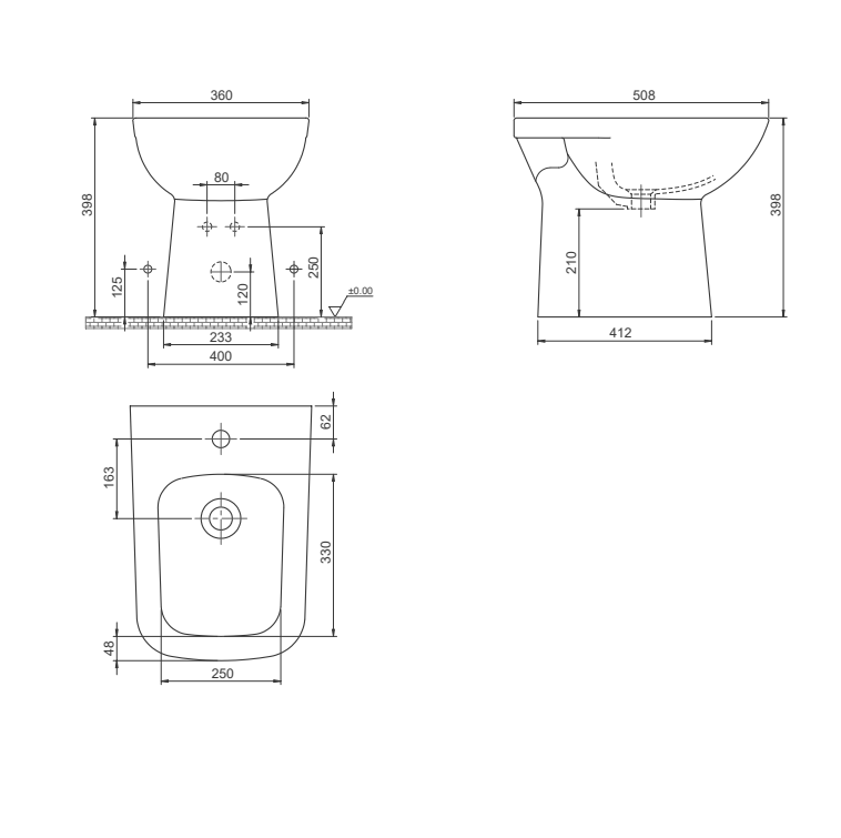Turkuaz CeraStyle Duru White bide podni 36x50,8x39,8 15300