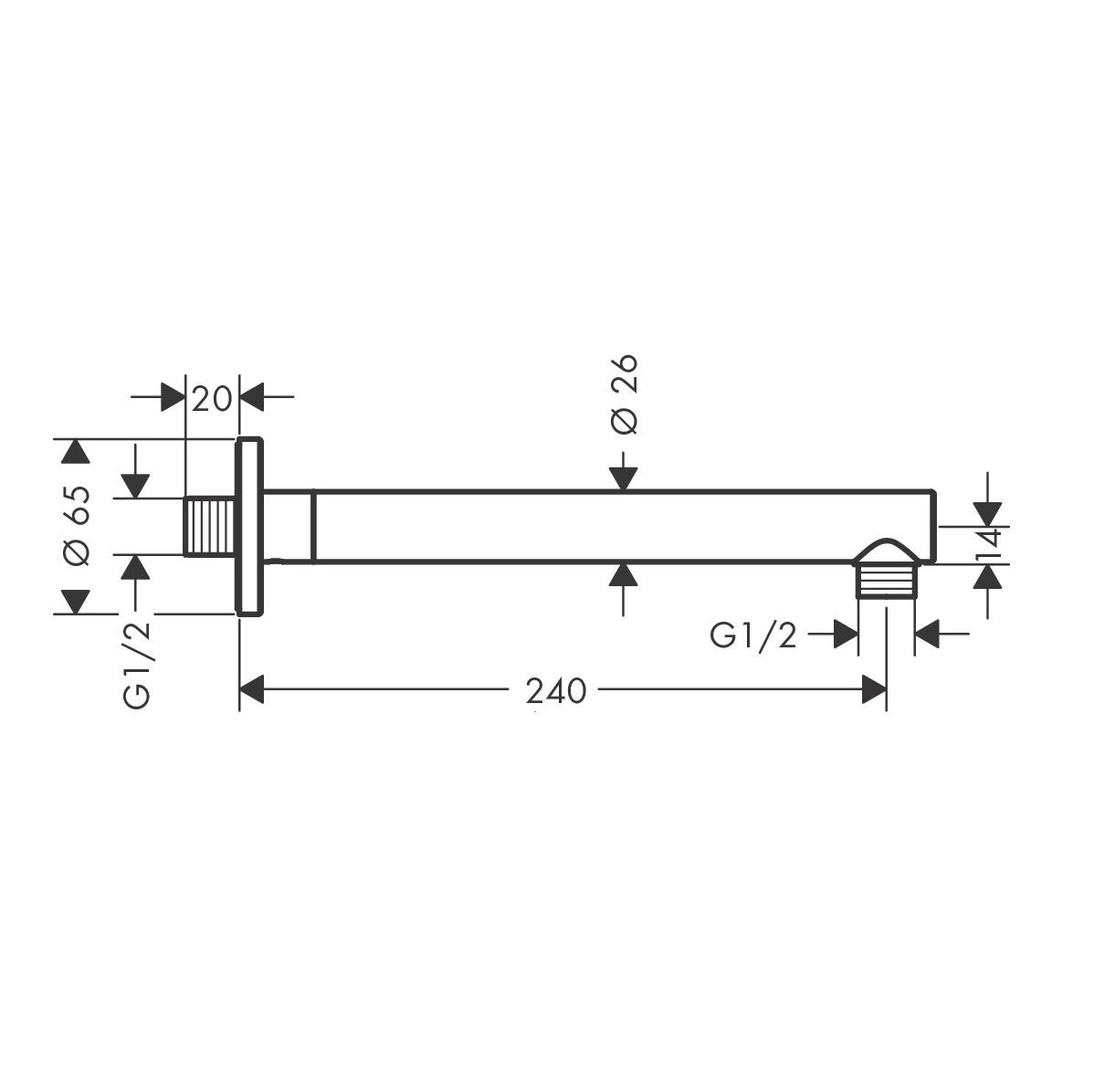 Hansgrohe Vernis Blend 240 Matt Black držač nadglavnog tuša okrugli 27809670