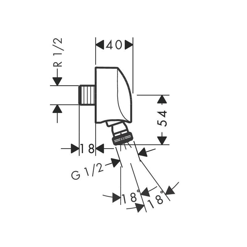 Hansgrohe FixFit Round Chrome priključak za creva sa kupastim ili cilindričnim navojem sa obe strane sa zglobnim priključkom i sa nepovratnim ventilom 27505000