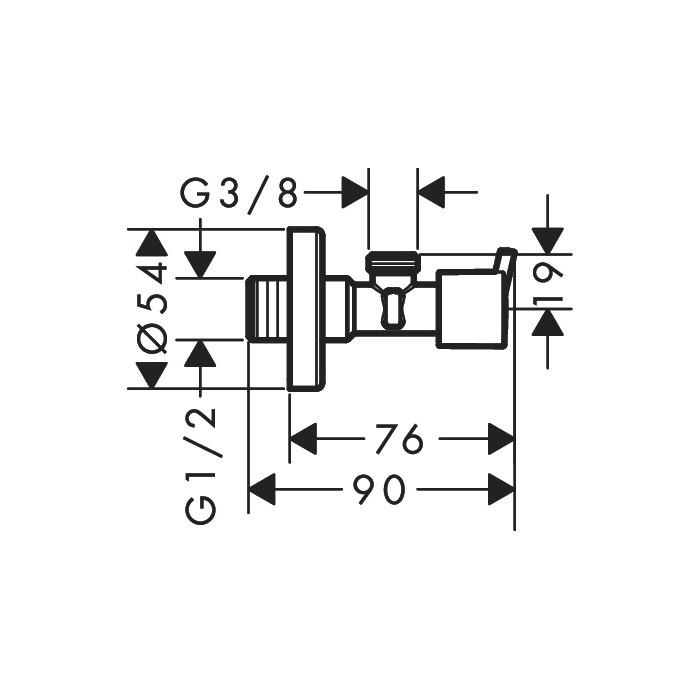Hansgrohe S Chrome ventil ugaoni 13901000