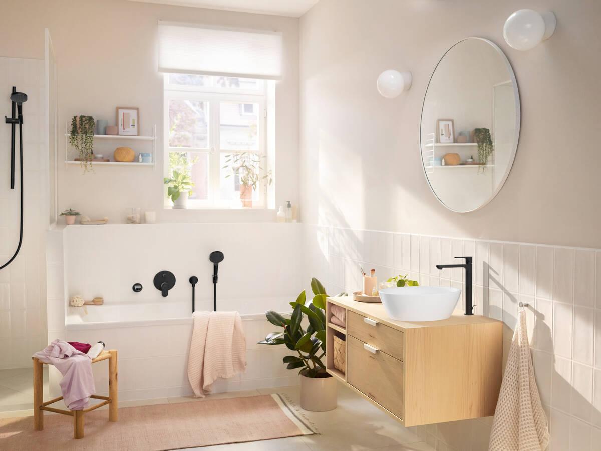 Hansgrohe Rebris S 240 Matt Black baterija (slavina) za umivaonik sa odlivnim ventilom sifona pop-up 72580670