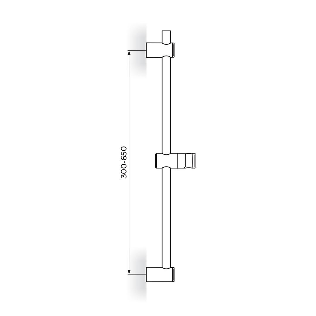 Rosan S2 Chrome 300-650 usponska šipka sa kliznim držačem za tuš PDTZS12