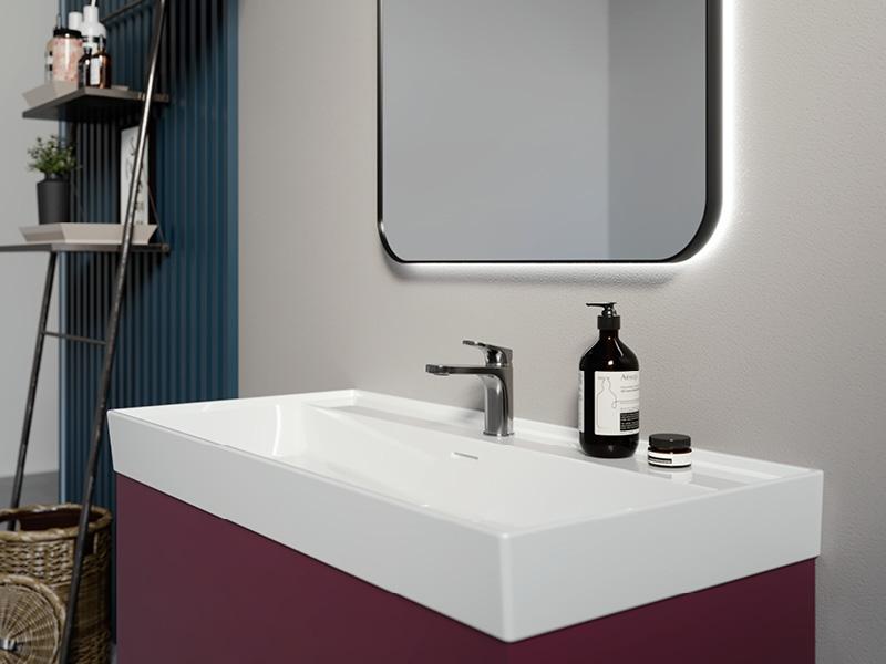 Turkuaz CeraStyle Sharp White umivaonik (lavabo) 60x48x10 konzolni sa rupom za bateriju i prelivom sa keramičkim odvodom 37100U